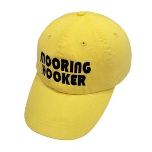 Mooring Hooker Sidney's Jost Van Dyke BVI Adams Dad Hat Yellow Strap Back Cotton